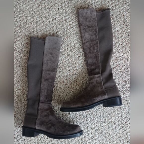 Stuart Weitzman taupe gray Suede 5050 KNEE-HIGH Boots size 7.5 - Picture 4 of 15